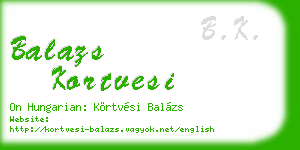 balazs kortvesi business card