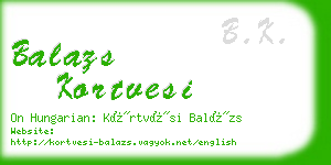 balazs kortvesi business card